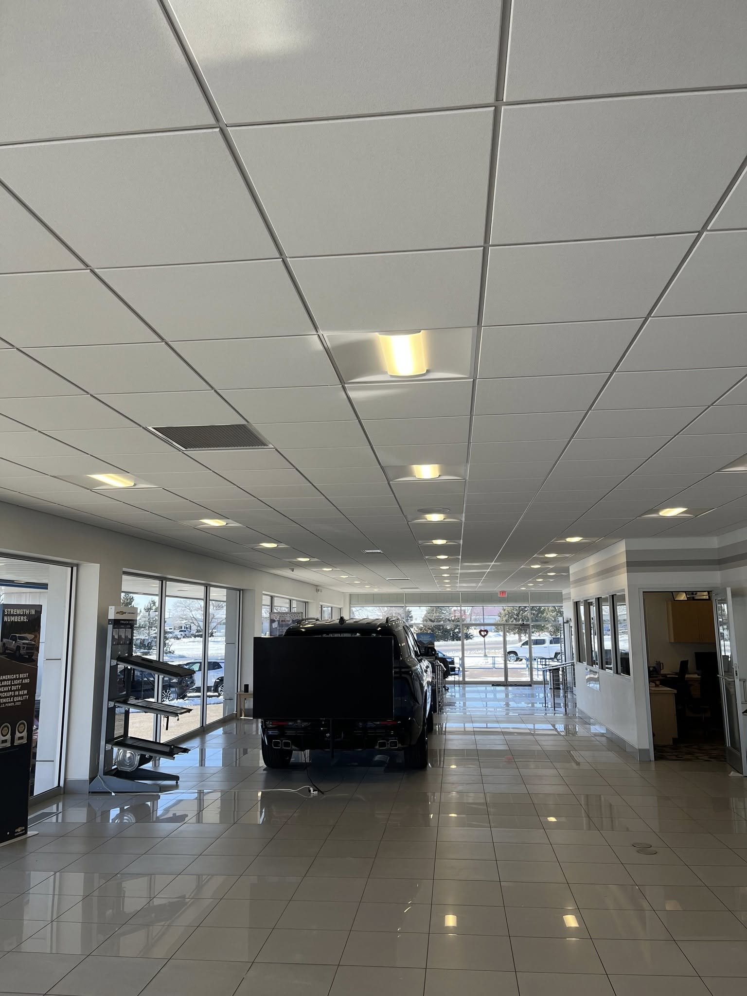 New LED lighting at Lewis Chevrolet in Garden City